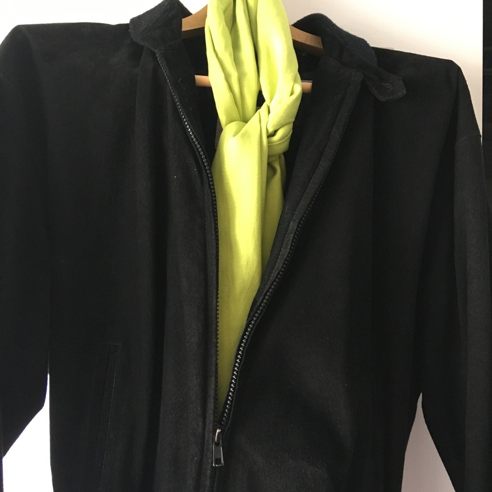 Black suede Bomber Jacket - Women